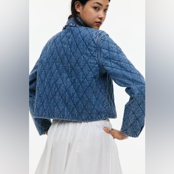 H&M Quilted Denim Jacket XS - Picture 5 of 5